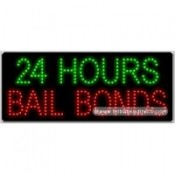 24 Hours Bail Bonds LED Sign (11" x 27" x 1")