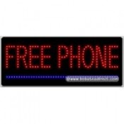 Free Phone LED Sign (11" x 27" x 1")