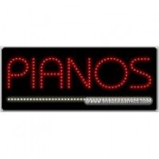 Pianos LED Sign (11" x 27" x 1")