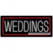 Weddings LED Sign (11" x 27" x 1")