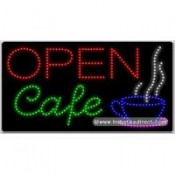 Open Café LED Sign (17" x 32" x 1")