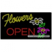 Flowers Open LED Sign (17" x 32" x 1")