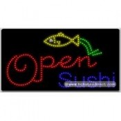 Open Sushi LED Sign (17" x 32" x 1")