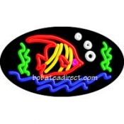 Fish Logo Flashing Neon Sign (17" x 30" x 3")