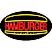 Hamburger Flashing Neon Sign (17" x 30" x 3")