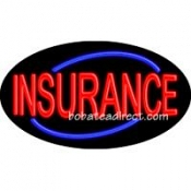 Insurance Flashing Neon Sign (17" x 30" x 3")
