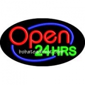 Open 24 Hrs Flashing Neon Sign (17