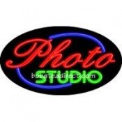 Photo Studio Flashing Neon Sign (17" x 30" x 3")
