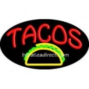 Tacos Flashing Neon Sign (17" x 30" x 3")