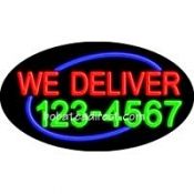 We Deliver (Add #) Flashing Neon Sign (17" x 30" x 3")