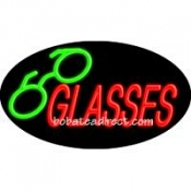 Glasses Flashing Neon Sign (17" x 30" x 3")