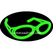 Glasses Logo Flashing Neon Sign (17" x 30" x 3")