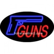 Guns  Flashing Neon Sign (17" x 30" x 3")
