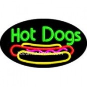 Hot Dogs Flashing Neon Sign (17" x 30" x 3")