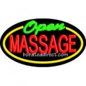 Open Massage Flashing Neon Sign (17" x 30" x 3")