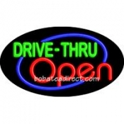 Drive-Thru Open Flashing Neon Sign (17" x 30" x 3")