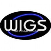 Wigs Flashing Neon Sign (17" x 30" x 3")