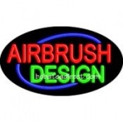 Airbrush Design Flashing Neon Sign (17" x 30" x 3")