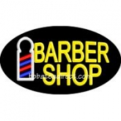 Barber Shop Flashing Neon Sign (17" x 30" x 3")