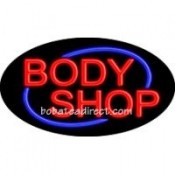 Body Shop Flashing Neon Sign (17" x 30" x 3")