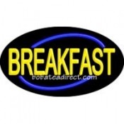 Breakfast Flashing Neon Sign (17" x 30" x 3")