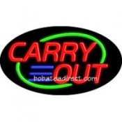 Carry Out Flashing Neon Sign (17" x 30" x 3")
