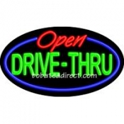 Open Drive-Thru Flashing Neon Sign (17" x 30" x 3")
