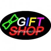 Gift Shop Flashing Neon Sign (17" x 30" x 3")