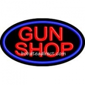 Gun Shop Flashing Neon Sign (17" x 30" x 3")