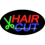 Hair Cut Flashing Neon Sign (17" x 30" x 3")