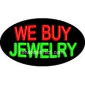 We Buy Jewelry Flashing Neon Sign (17" x 30" x 3")