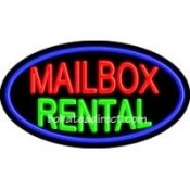 MailBox Rental Flashing Neon Sign (17" x 30" x 3")