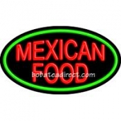Mexican Food Flashing Neon Sign (17" x 30" x 3")