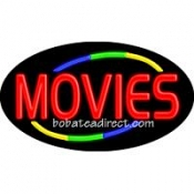 Movies Flashing Neon Sign (17" x 30" x 3")