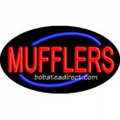 Mufflers Flashing Neon Sign (17" x 30" x 3")