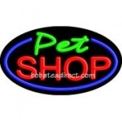 Pet Shop Flashing Neon Sign (17" x 30" x 3")