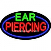 Ear Piercing Flashing Neon Sign (17" x 30" x 3")