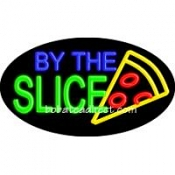 Pizza by the Slice Flashing Neon Sign (17" x 30" x 3")